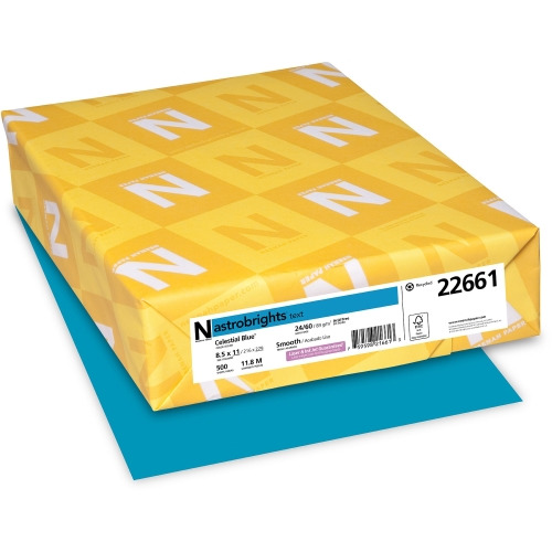 Neenah® Astrobrights Paper Celestial Blue Smooth 60 lb. Text 8.5x11 in. 500 Sheets